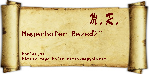 Mayerhofer Rezső névjegykártya